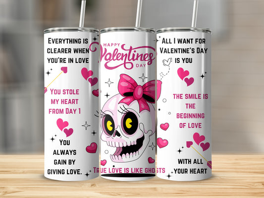 Happy Valentine's Day Skull Love Beverage Container