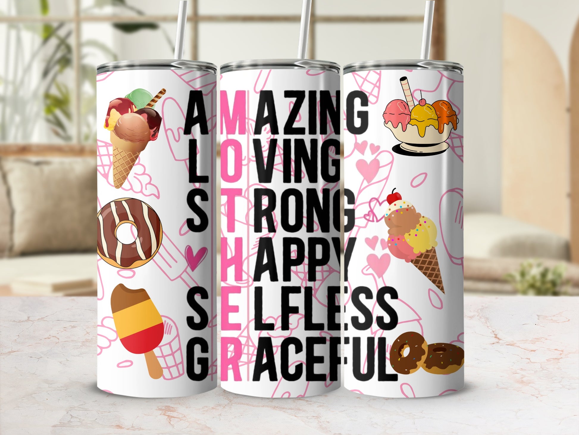 Amazing Mother Ice Cream and Donuts Tumbler Gift