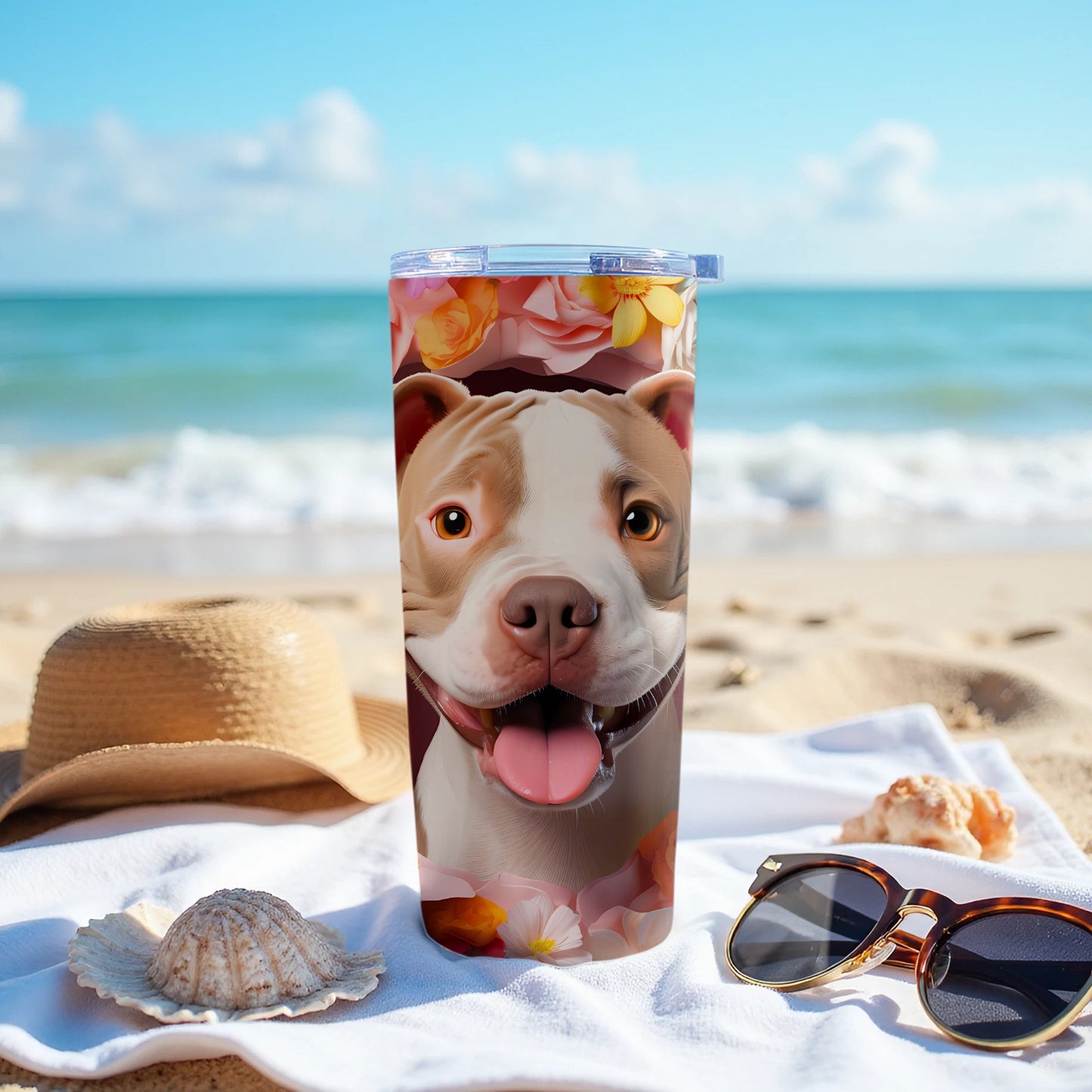 Smiling dog face vibrant floral pattern tumbler product type

Pitbull
Dog tumbler
Happy canine
Floral design
Drink container
Pet owner gift
Summer accessory
Beach tumbler
Dog face art
Flower print
Cute animal
Pitbull mom gift
Travel tumbler
Unique drinkware
Rose pattern
Bulldog type
Doggie happy
Sunny day cup
Dog breed art
Beverage holder