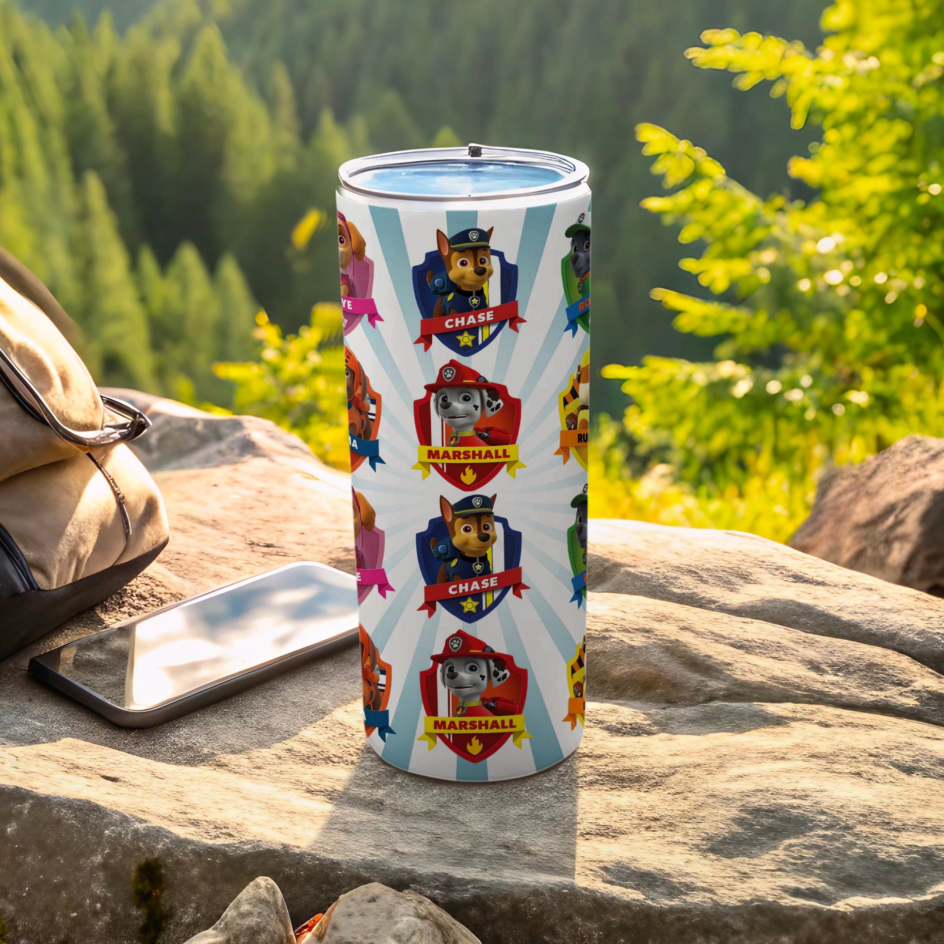Paw Patrol Character Print Tumbler with Lid for Outdoor Use