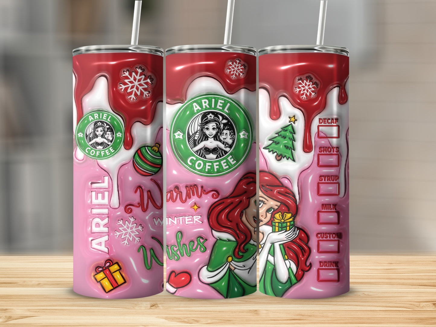 Ariel Coffee Warm Winter Wishes Christmas Tumbler