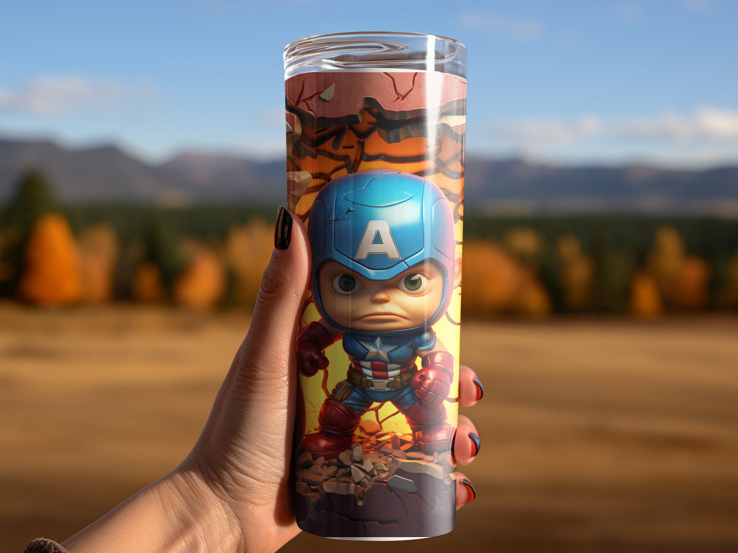 Captain Hero Artwork Tall Tumbler for Beverages
