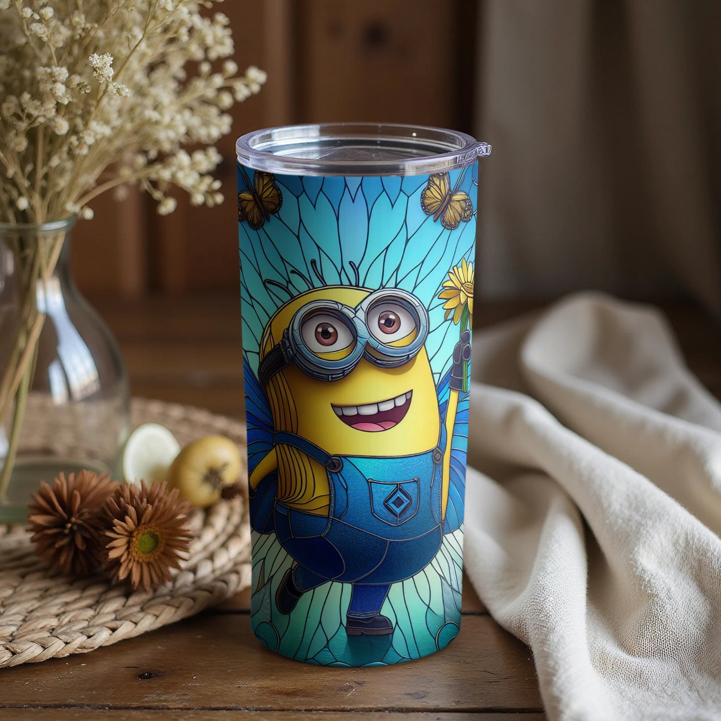 Cheerful Minion Artwork Tumbler for Kids and Adults