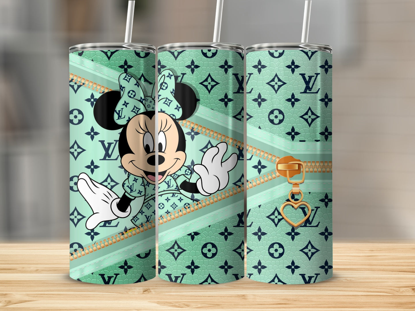 Minnie Mouse Design with Luxury Patterns Tumbler