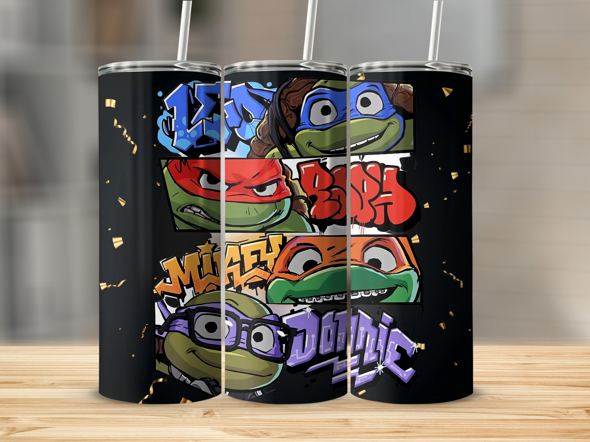 Vibrant Cartoon Characters Themed Tumbler Cups Set