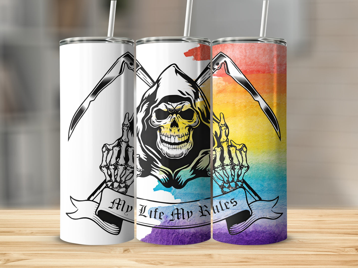 Grim Reaper My Life My Rules Travel Tumbler