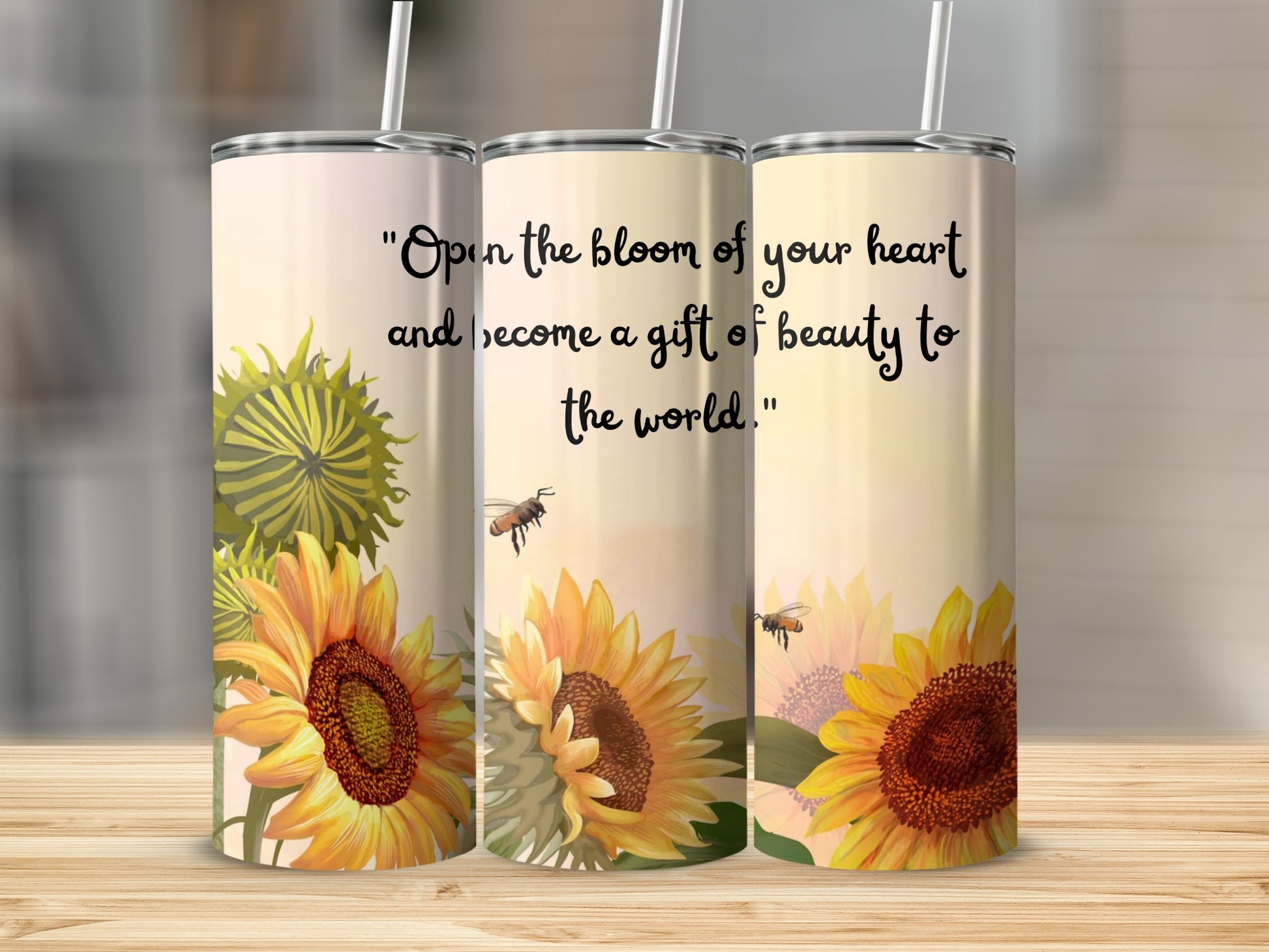 Open the bloom of your heart inspirational tumbler