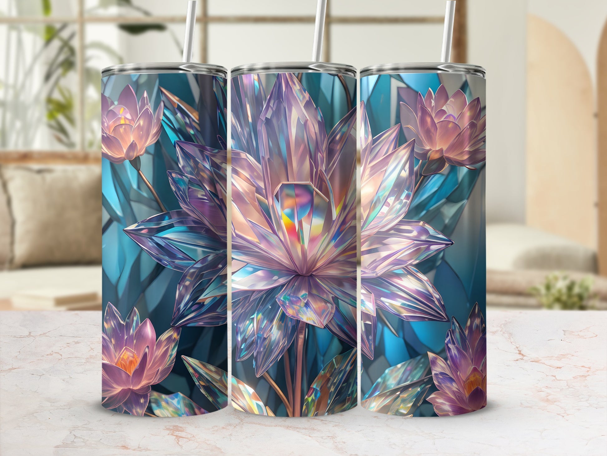 Iridescent Crystal Lotus Bloom Tumbler Product Type