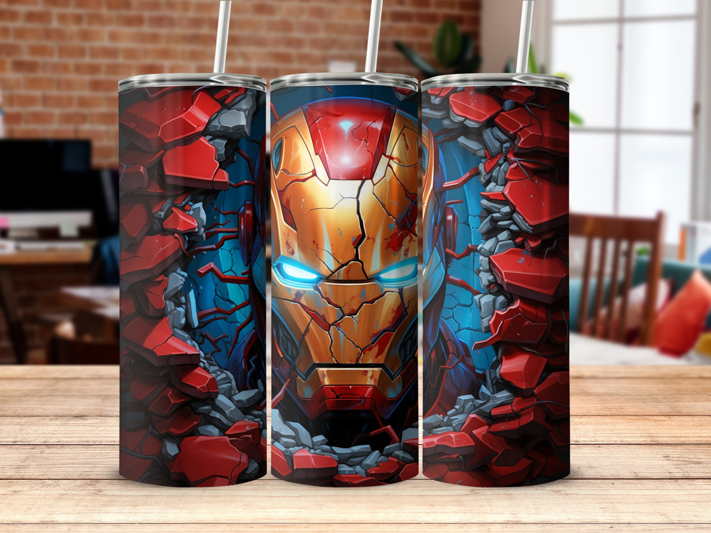 Shattered Iron Hero Tumbler with Bold Design