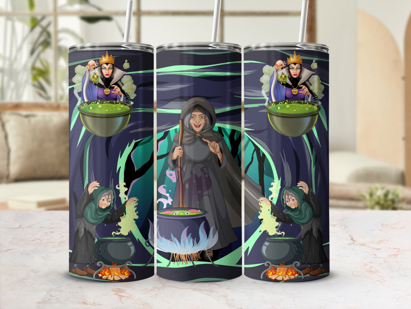 Spooky Witch and Cauldron Design Tumbler Product