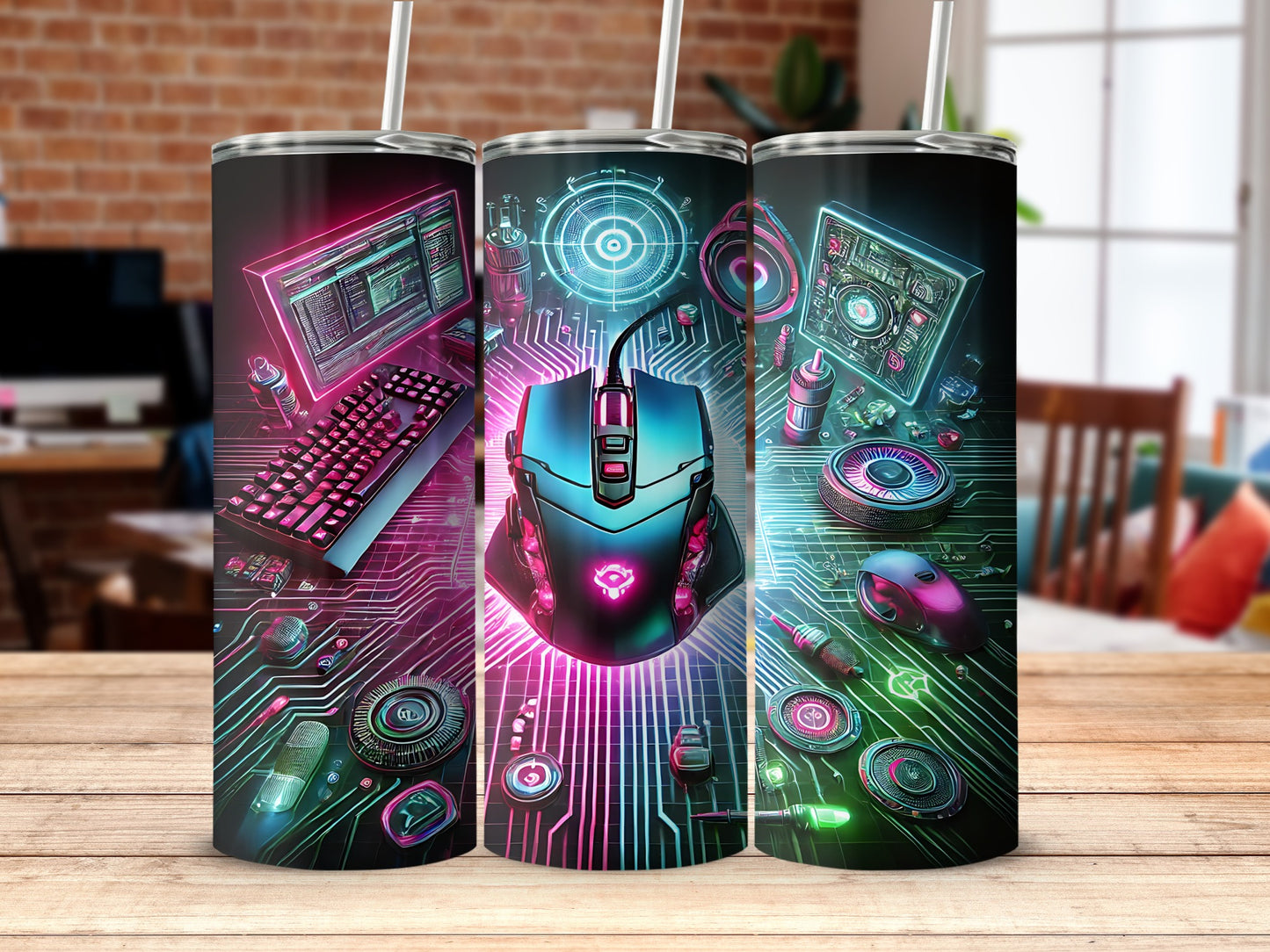 Futuristic Cyber World Gaming Tumbler