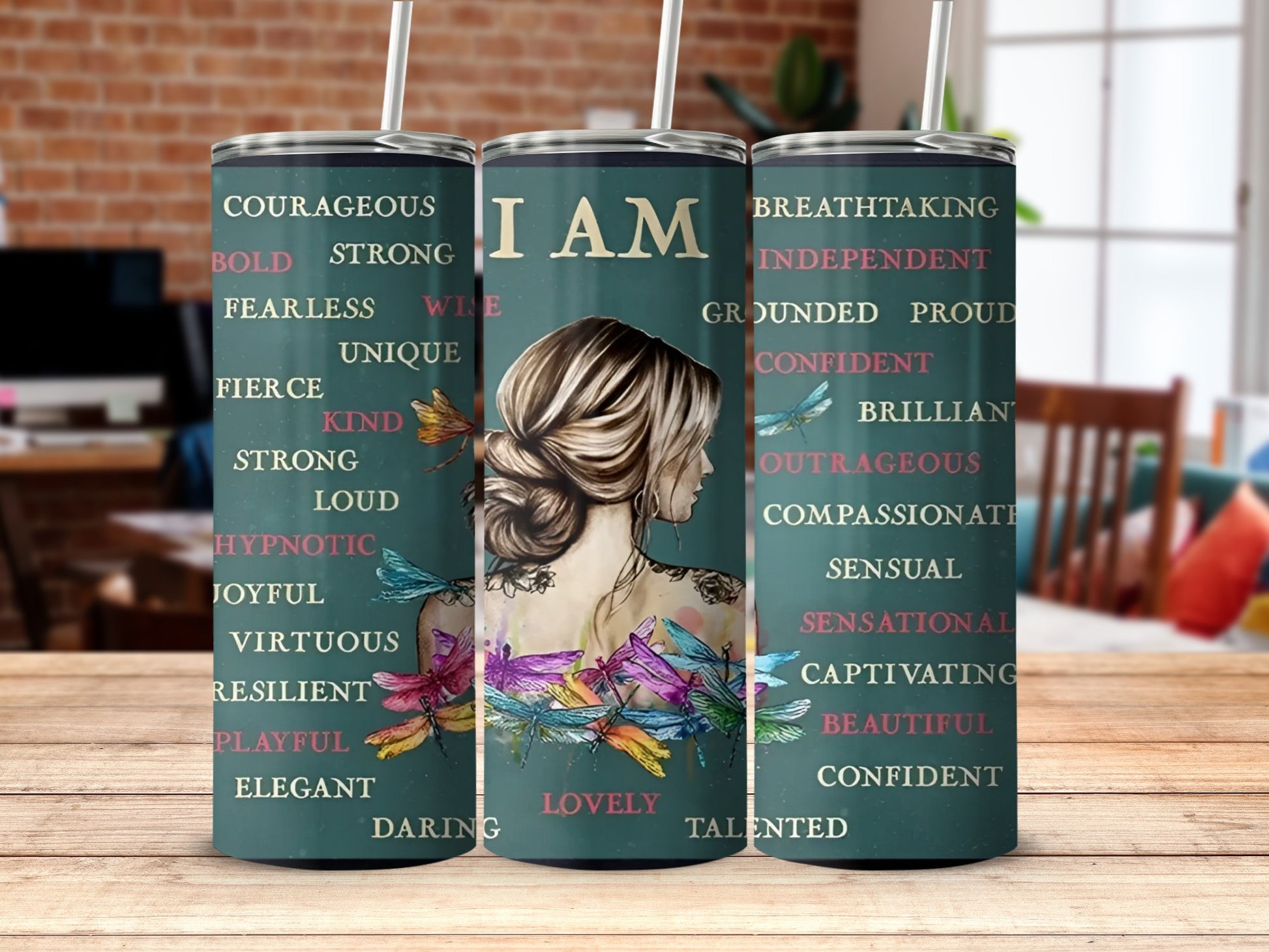 Motivational Words Artwork Tumbler for Personalized Gift