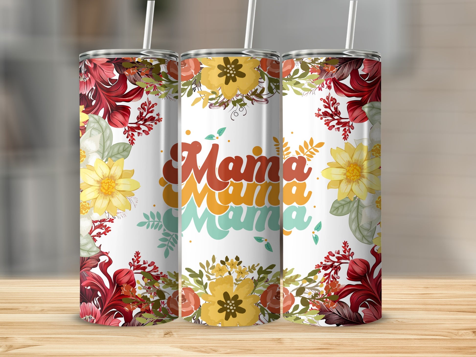 Floral Mama Insulated Travel Tumbler For Moms Gift