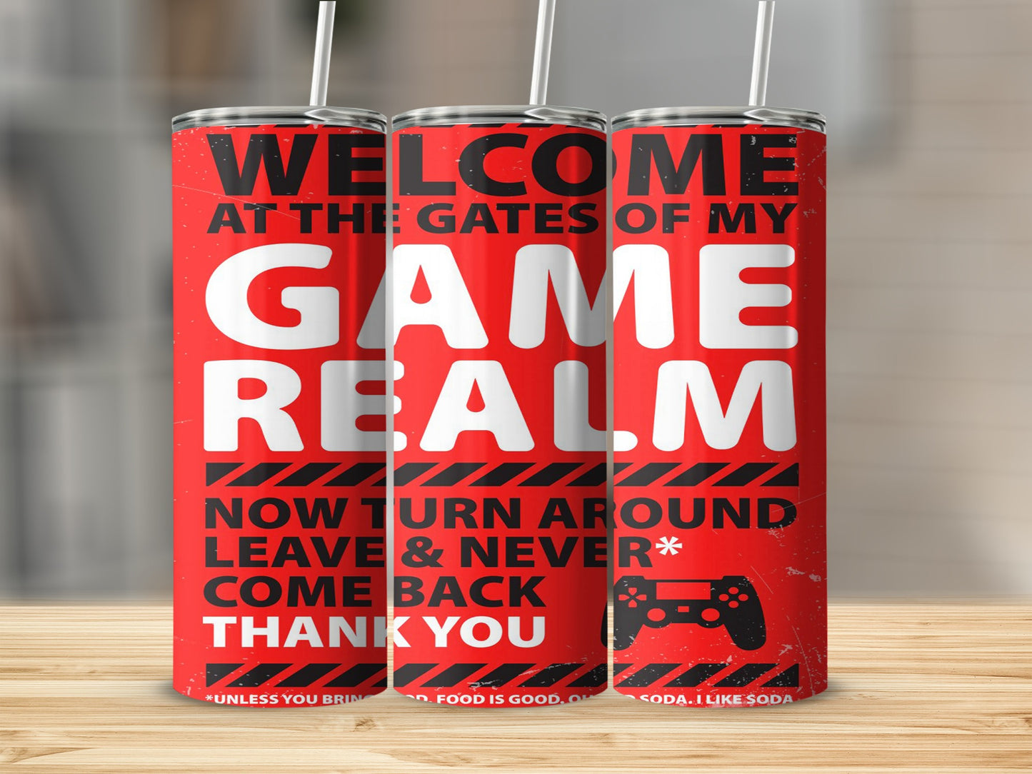 Welcome to My Game Realm Tumbler with Custom Design