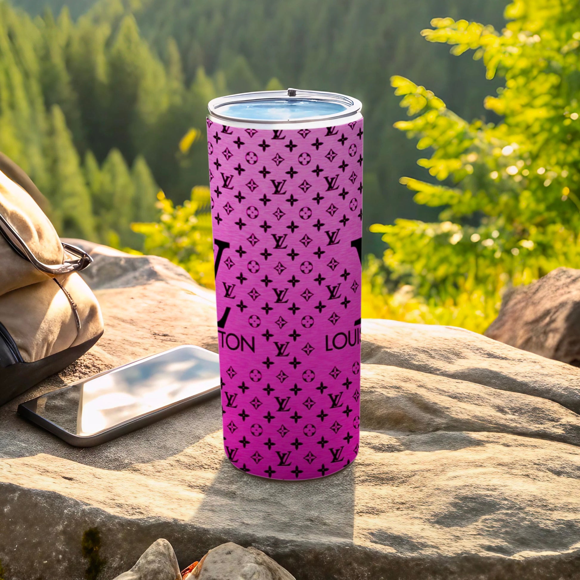 Vibrant Magenta Monogram Patterned Drink Container product type