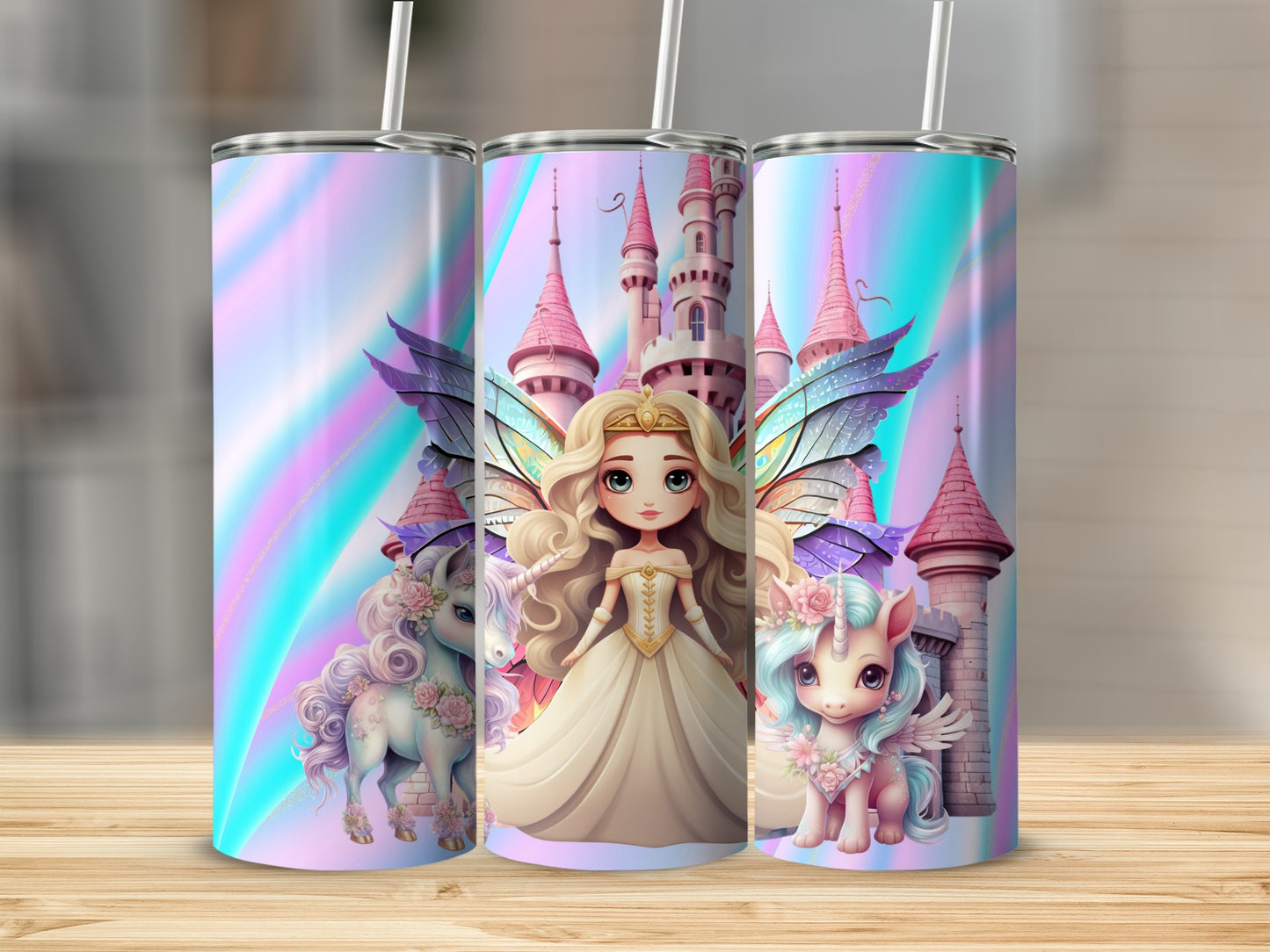Princess and Unicorn Fantasy Castle Tumbler  product
