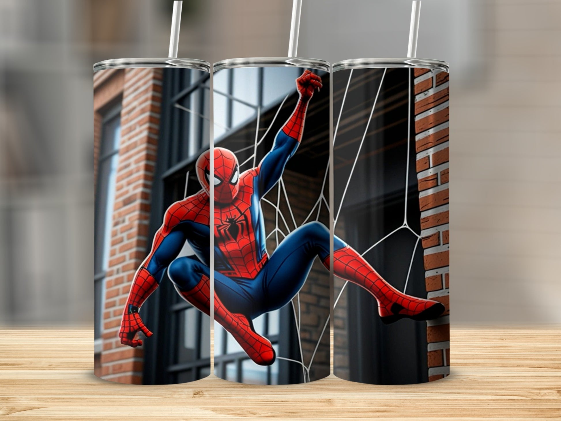 Spider-Man Climbing Wall Print Coffee Tumbler