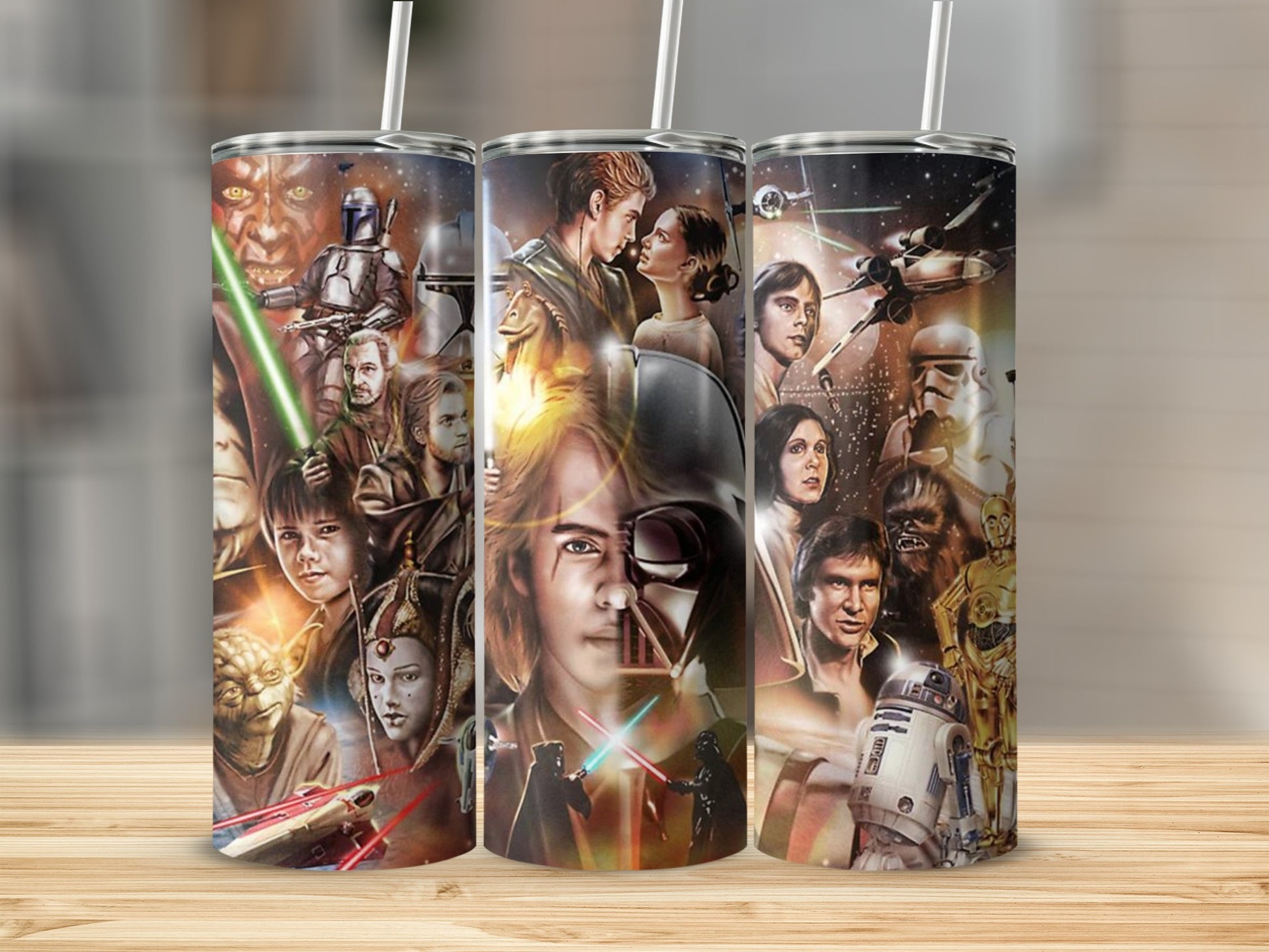 Star Wars Saga Characters Collage Theme Tumbler product type