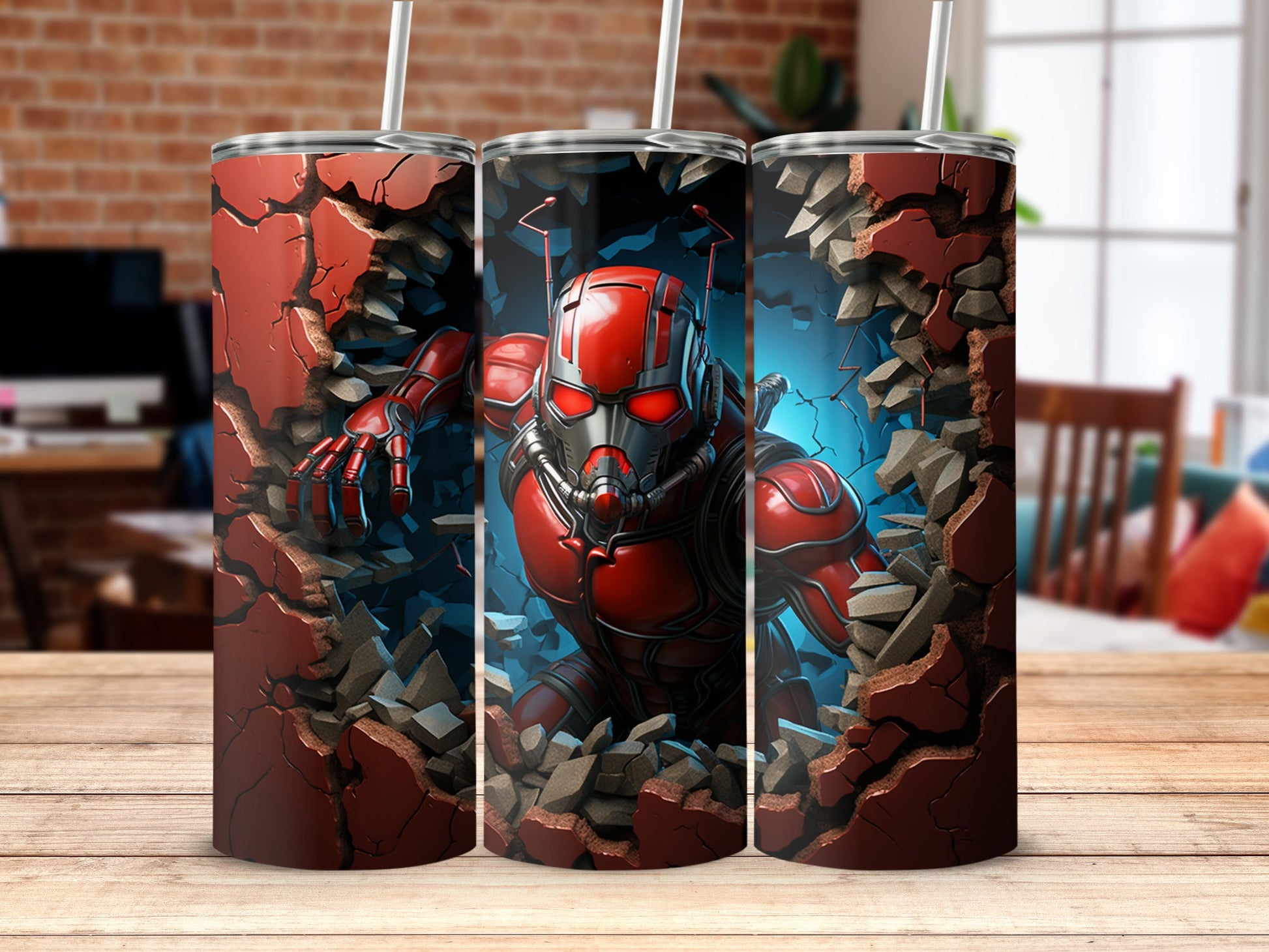 Ant Inspired Hero Breaking Through Wall Tumbler