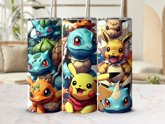 Cute Anime Character Design Tumbler Cup with Straw