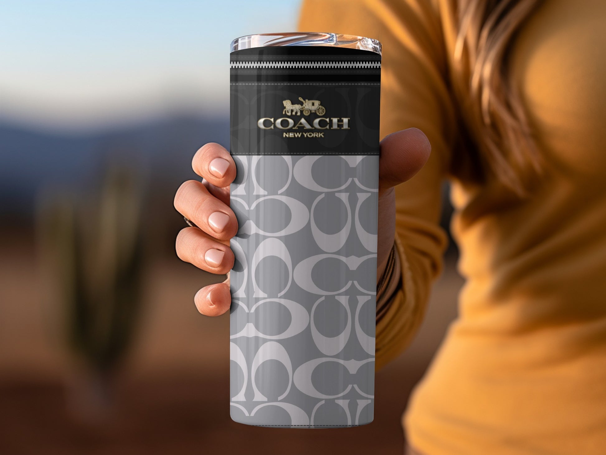 Stylish Coach New York Branded Tumbler Cup for Travel