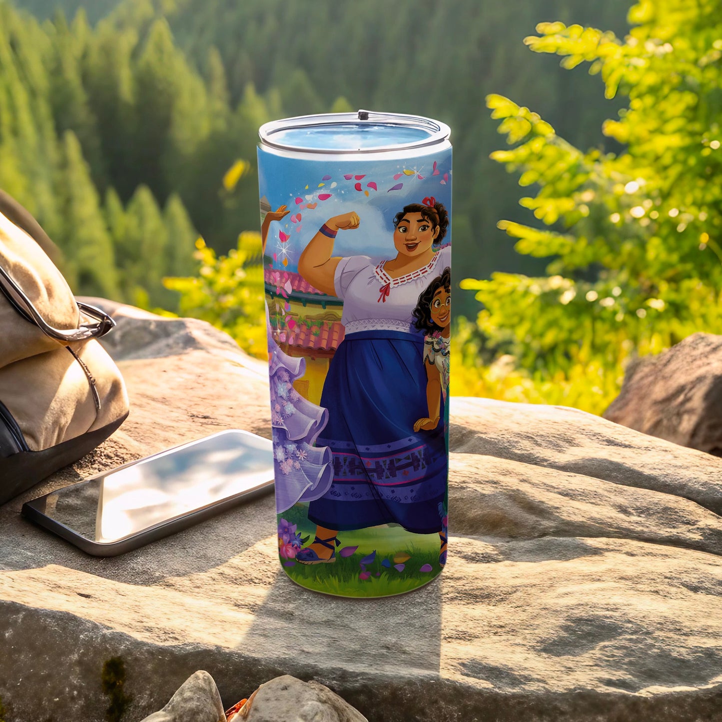 Colorful Cartoon Characters Travel Tumbler