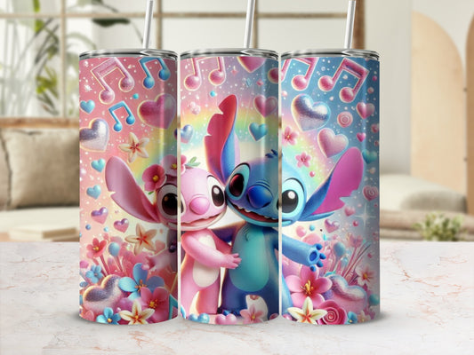 Colorful Cute Characters Love and Music Tumbler Product