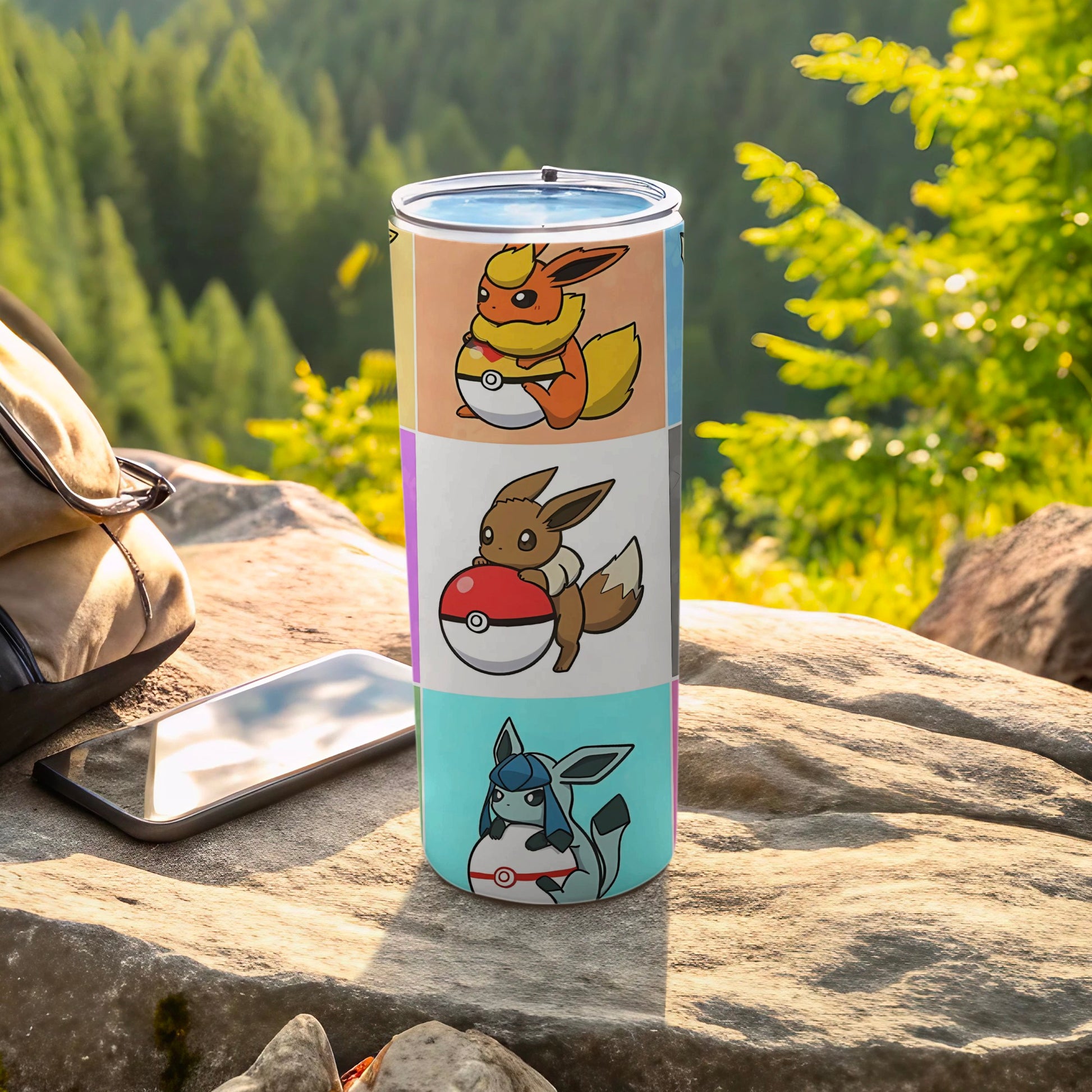 Cute Eevee Flareon Glaceon Characters Insulated Tumbler