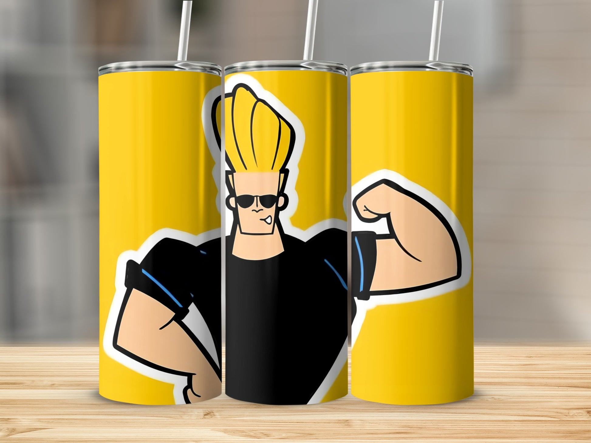 Cartoon Character Themed Tumbler with Straw Drinkware