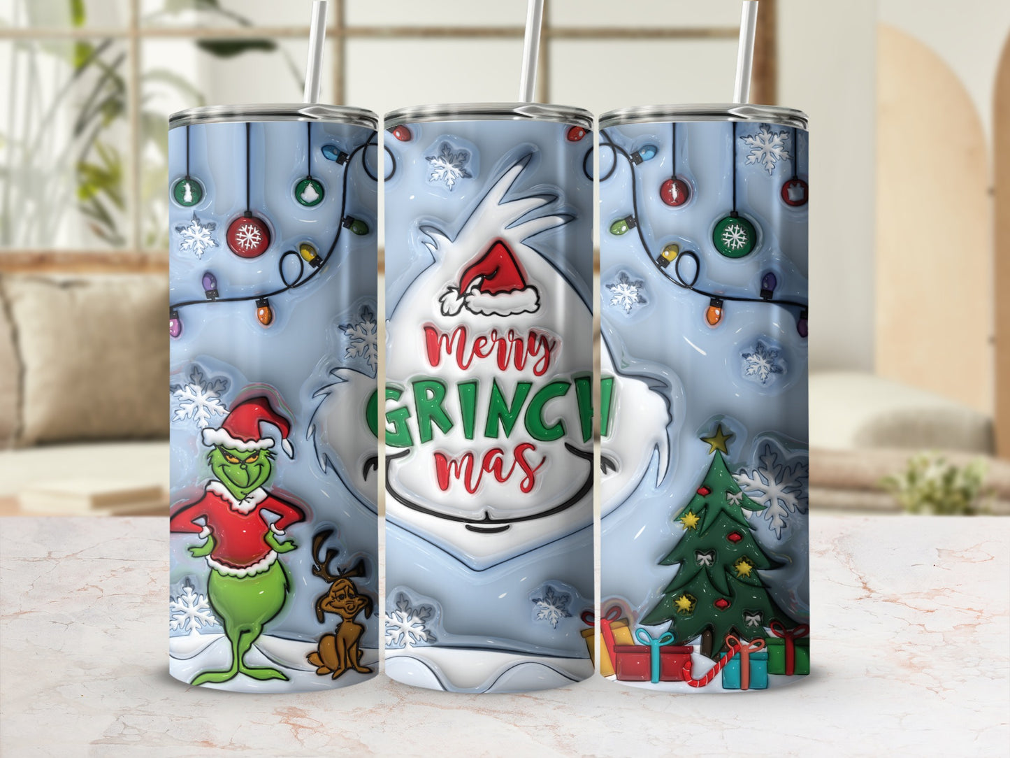Merry Grinchmas Christmas Holiday Tumbler Cup