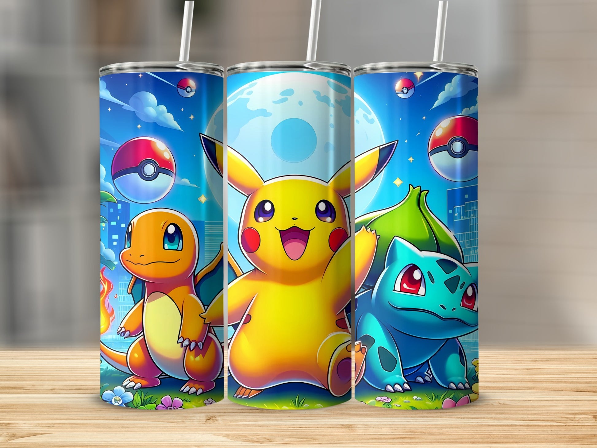 Vibrant Cartoon Character Design Tumblers for Kids