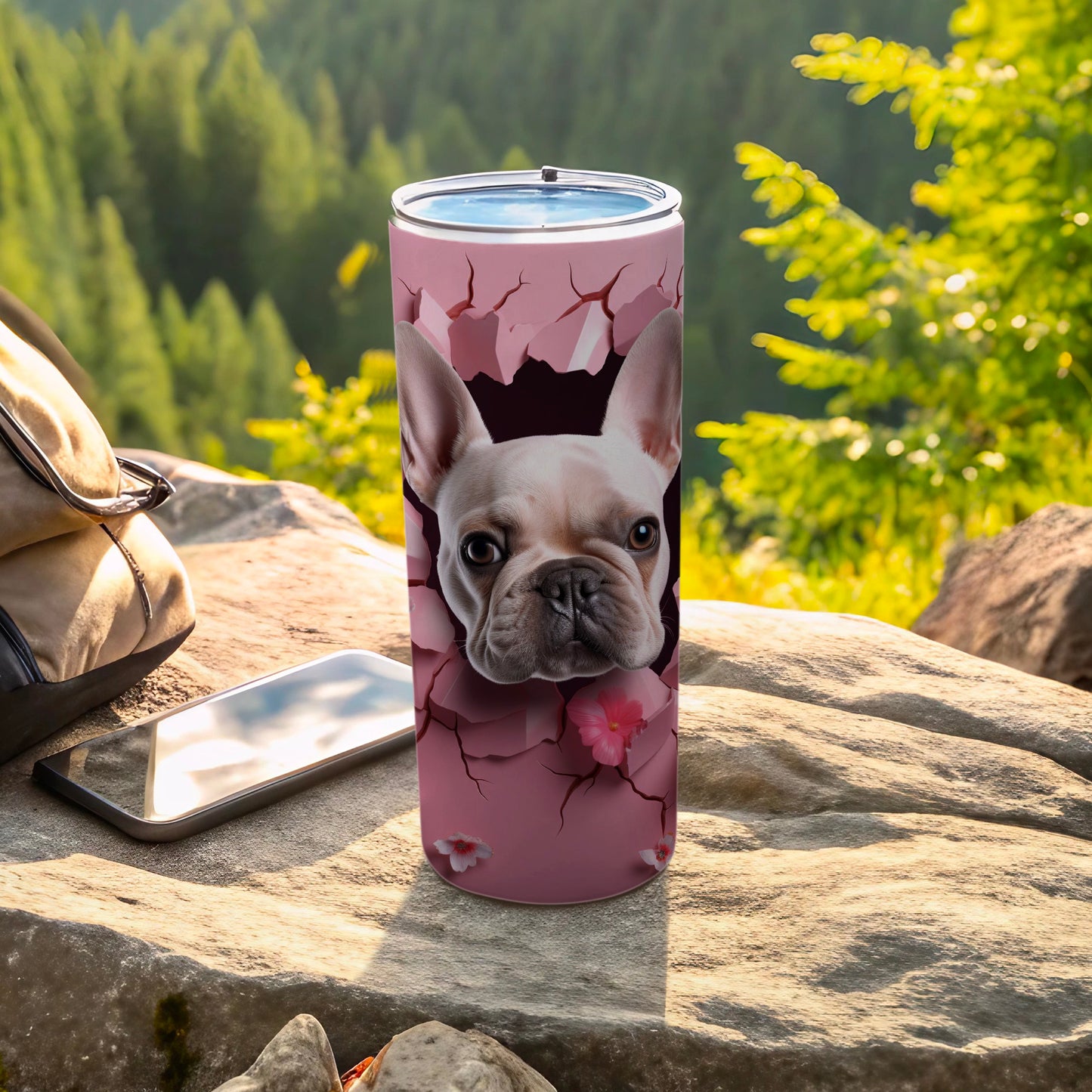 Pink French Bulldog Cracking Design Tumbler product type
French Bulldog
Dog tumbler
Pet lover
Animal print
Pink design
Cracked pattern
Flower accents
Cute puppy
Travel mug
Beverage holder
Drinkware gift
Canine art
Dog breed
Unique tumbler
Graphic tumbler
Puppy face
Dog gift
Tumbler cup
Pop out design
Dog face