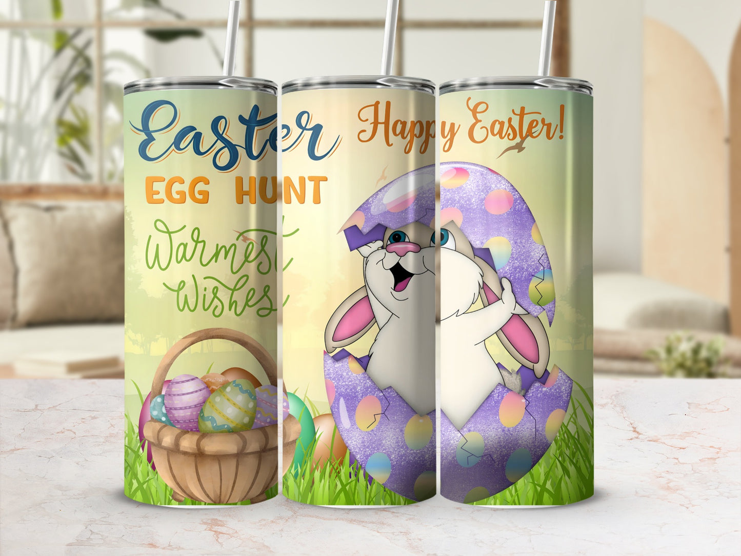Happy Easter Egg Hunt Warmest Wishes Tumbler Cup