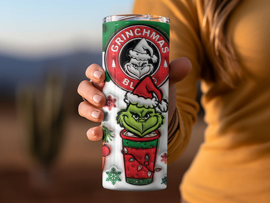 Grinchmas Blend Christmas Themed Holiday Tumbler