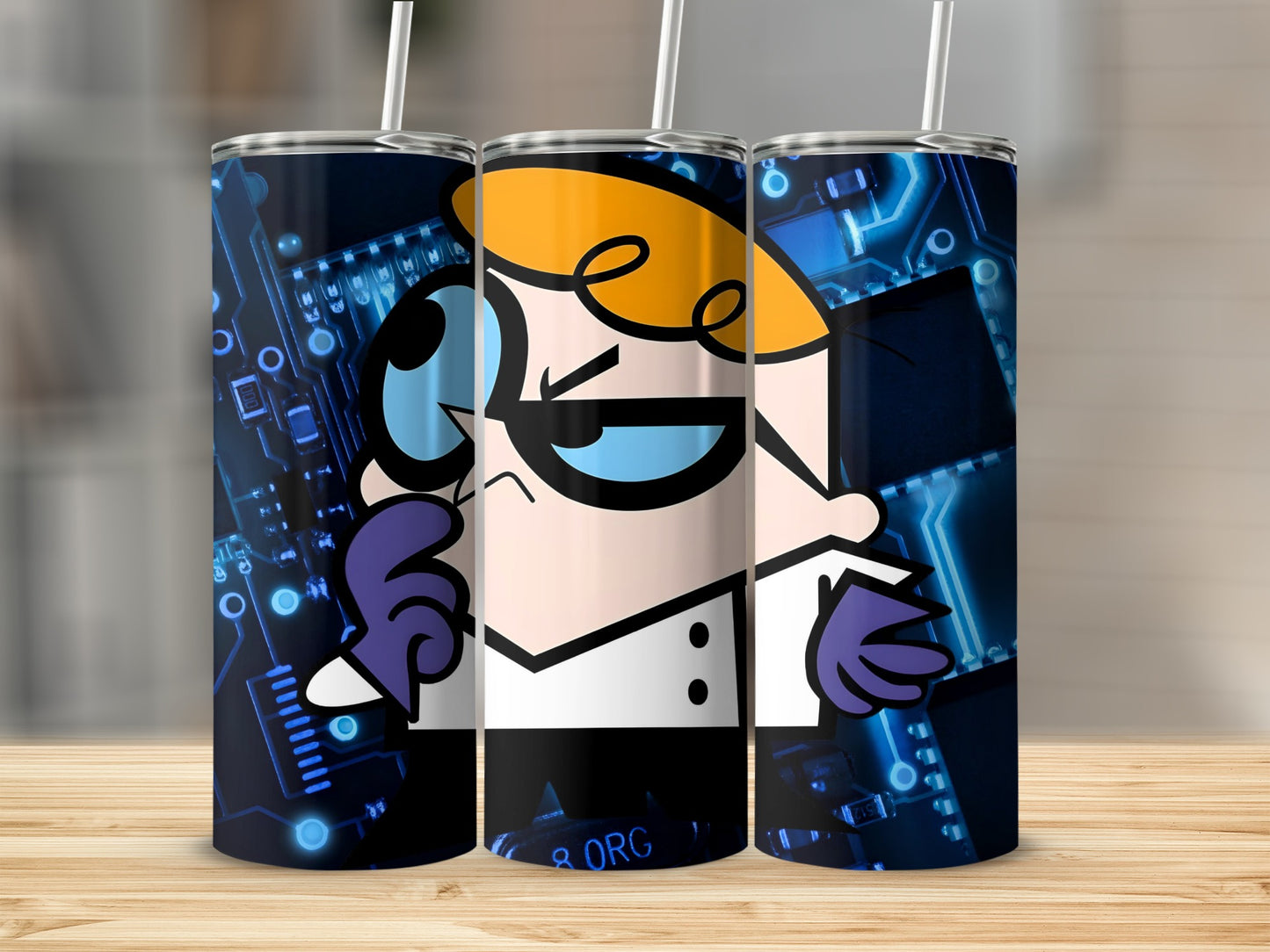 Dexter Character with Circuit Board Design Tumbler