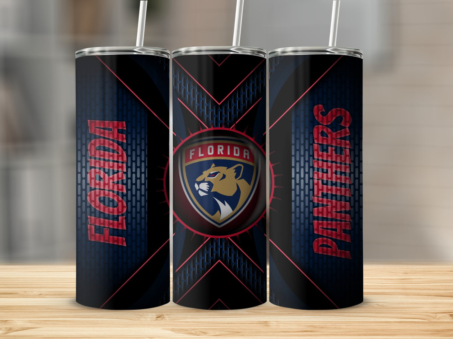 Florida Panthers Red Letters With Logo Design Tumblers