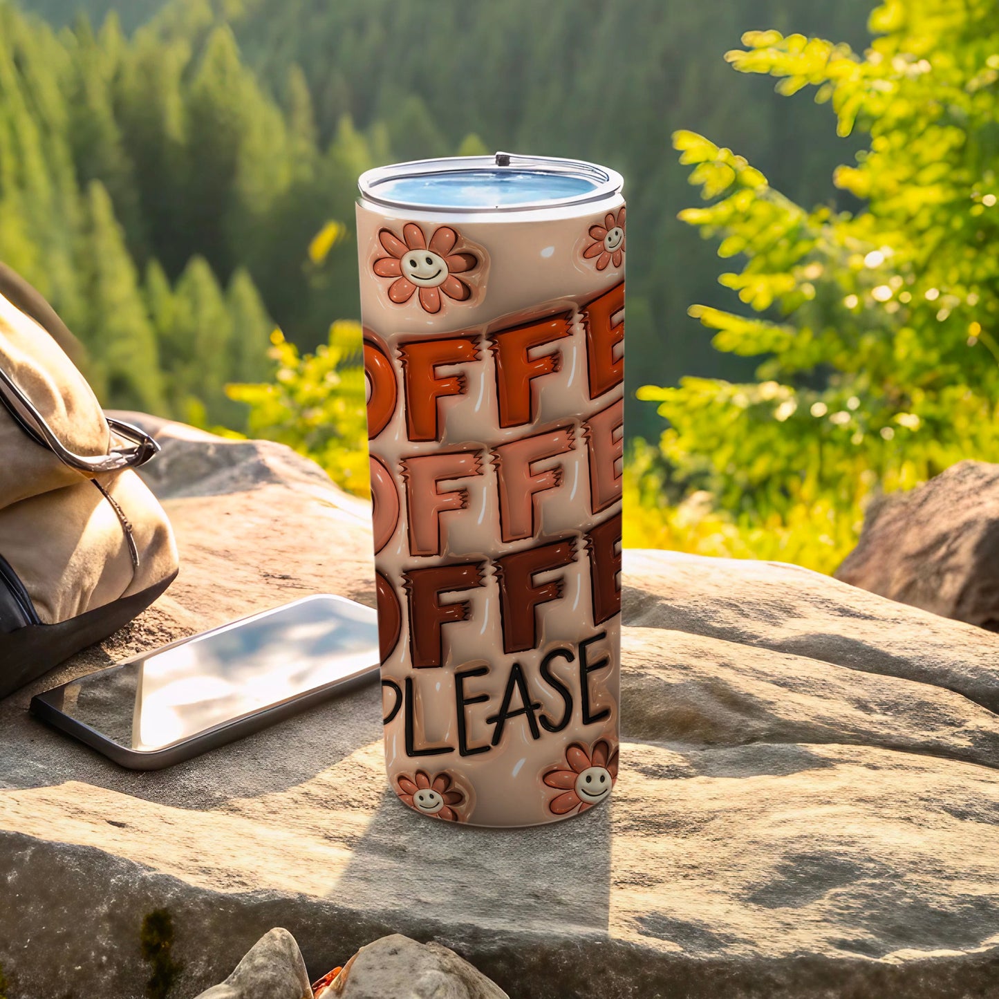 Smiley Flower Coffee Please Tumbler product type