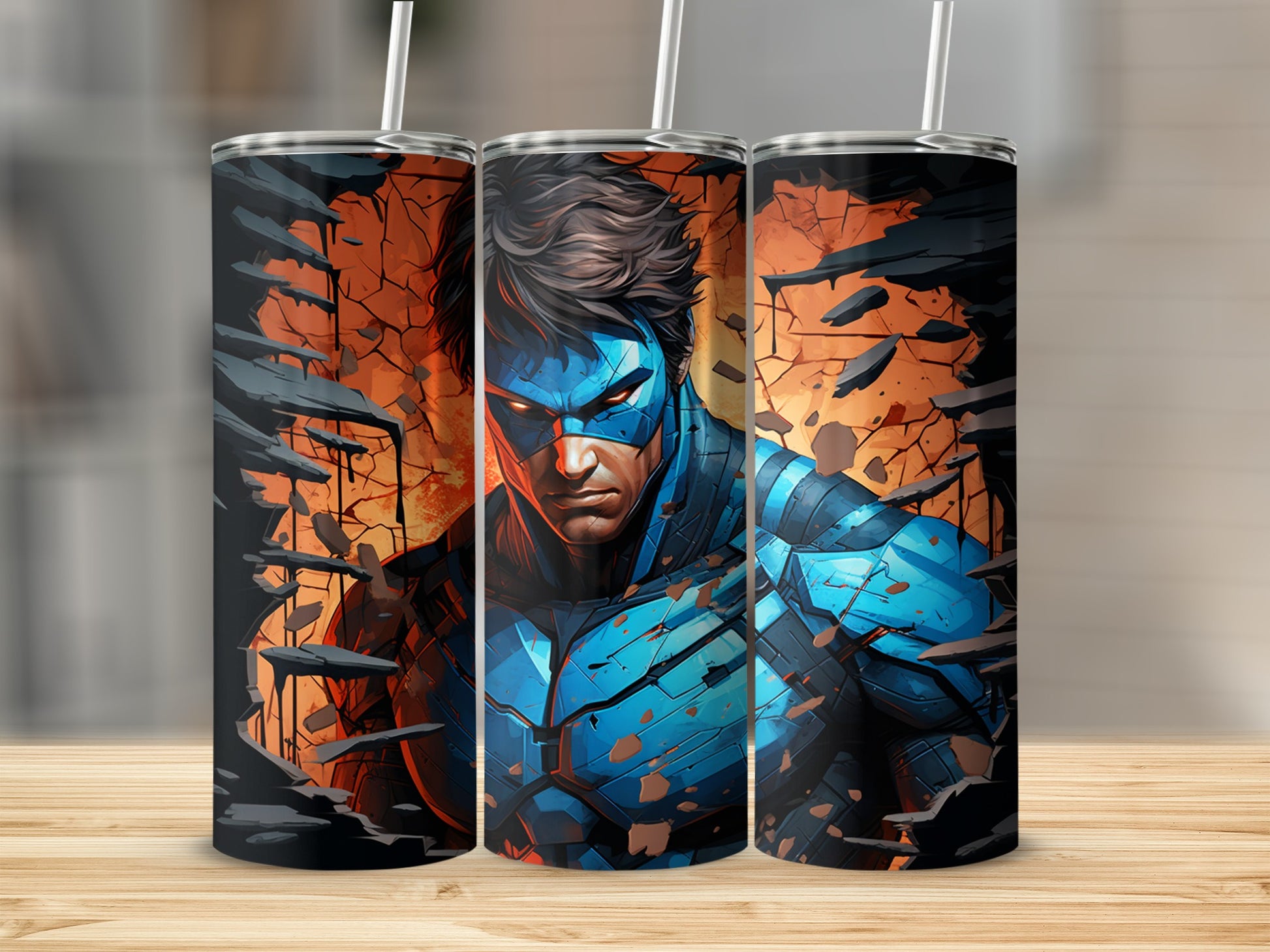 Superhero Themed Graphic Tumbler Ideal for Gifts