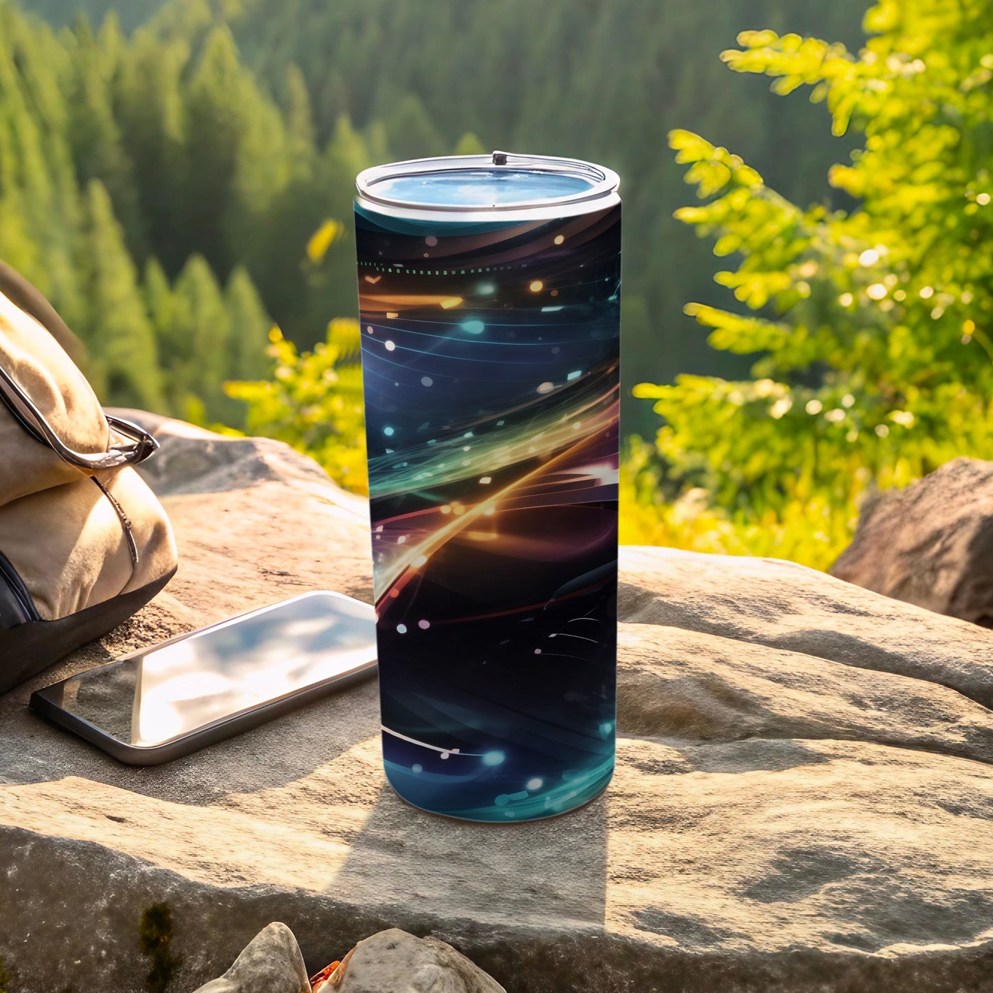 Dynamic Abstract Light Trails Pattern Tumbler product type