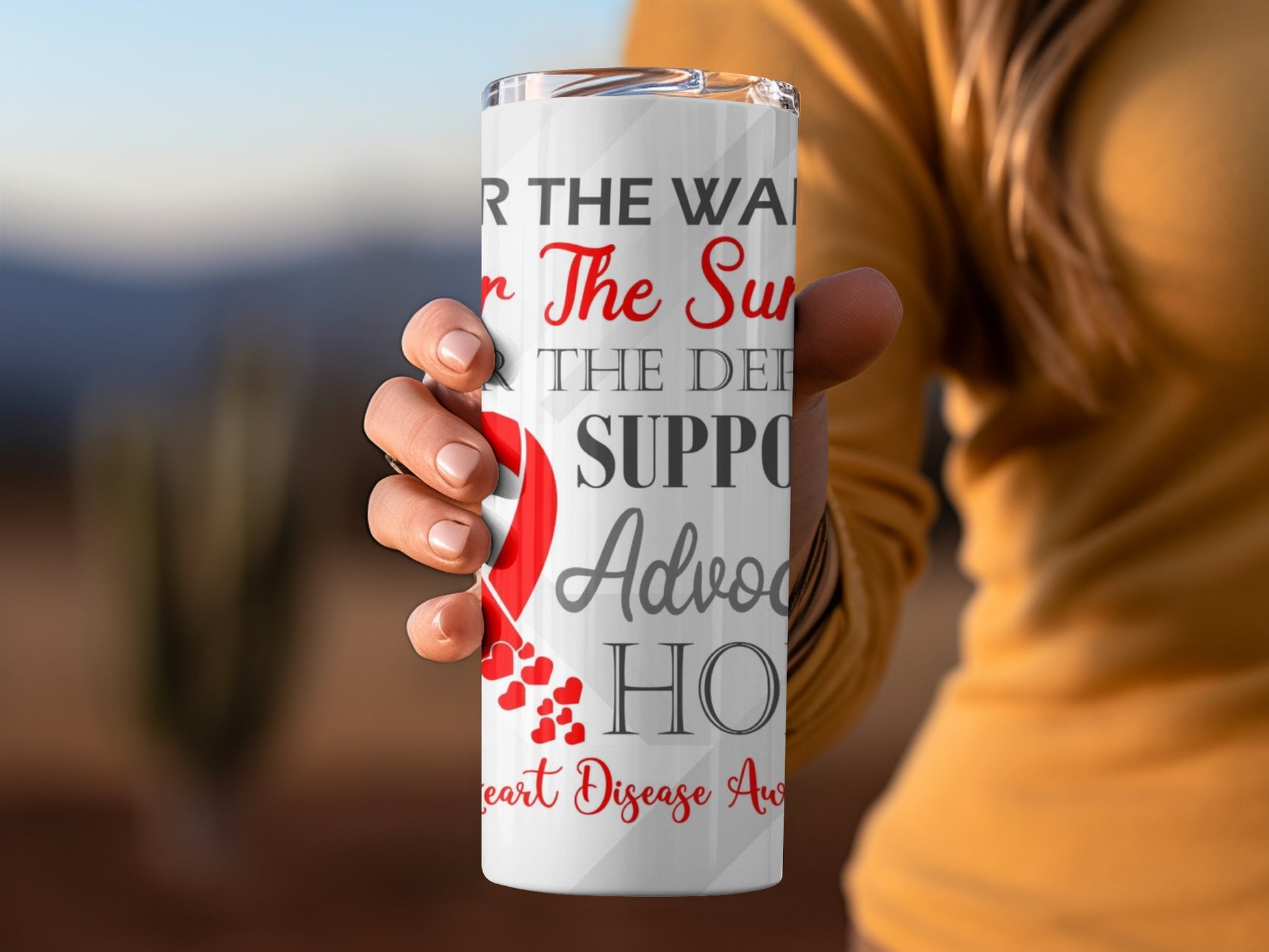 Heart Disease Awareness Support Advocate Tumbler