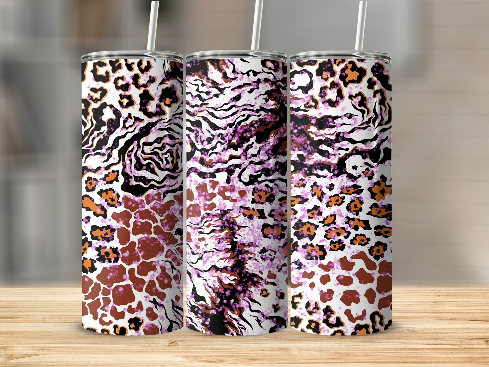 Wild Animal Print Patterned Drink Tumblers