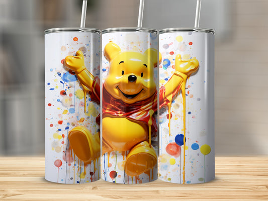 Colorful Winnie the Pooh Splash Design Tumbler