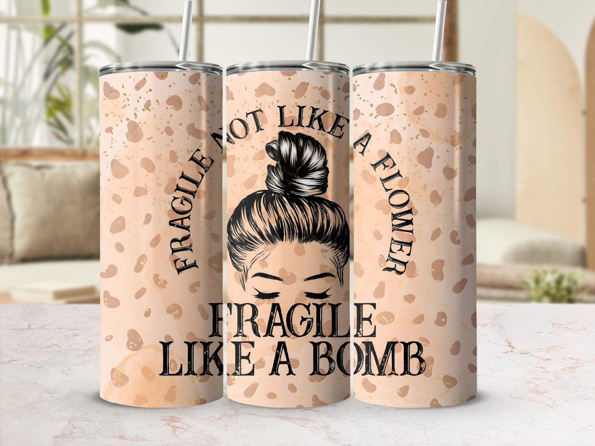 Fragile Like A Bomb  Motivational Tumbler Cup