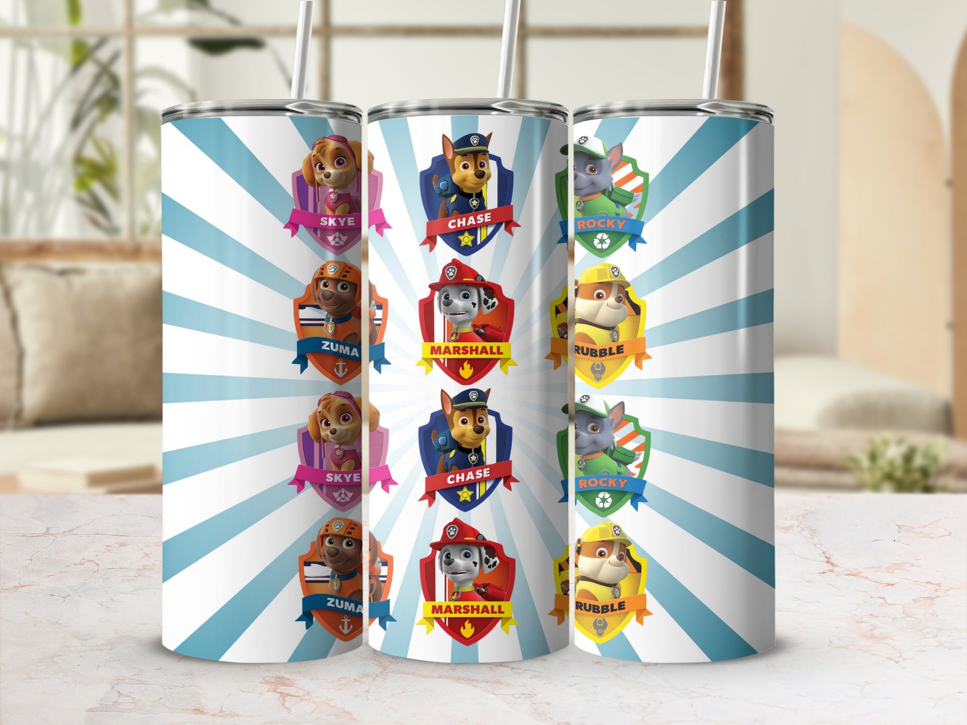 Paw Patrol Character Design Tumbler with Straw