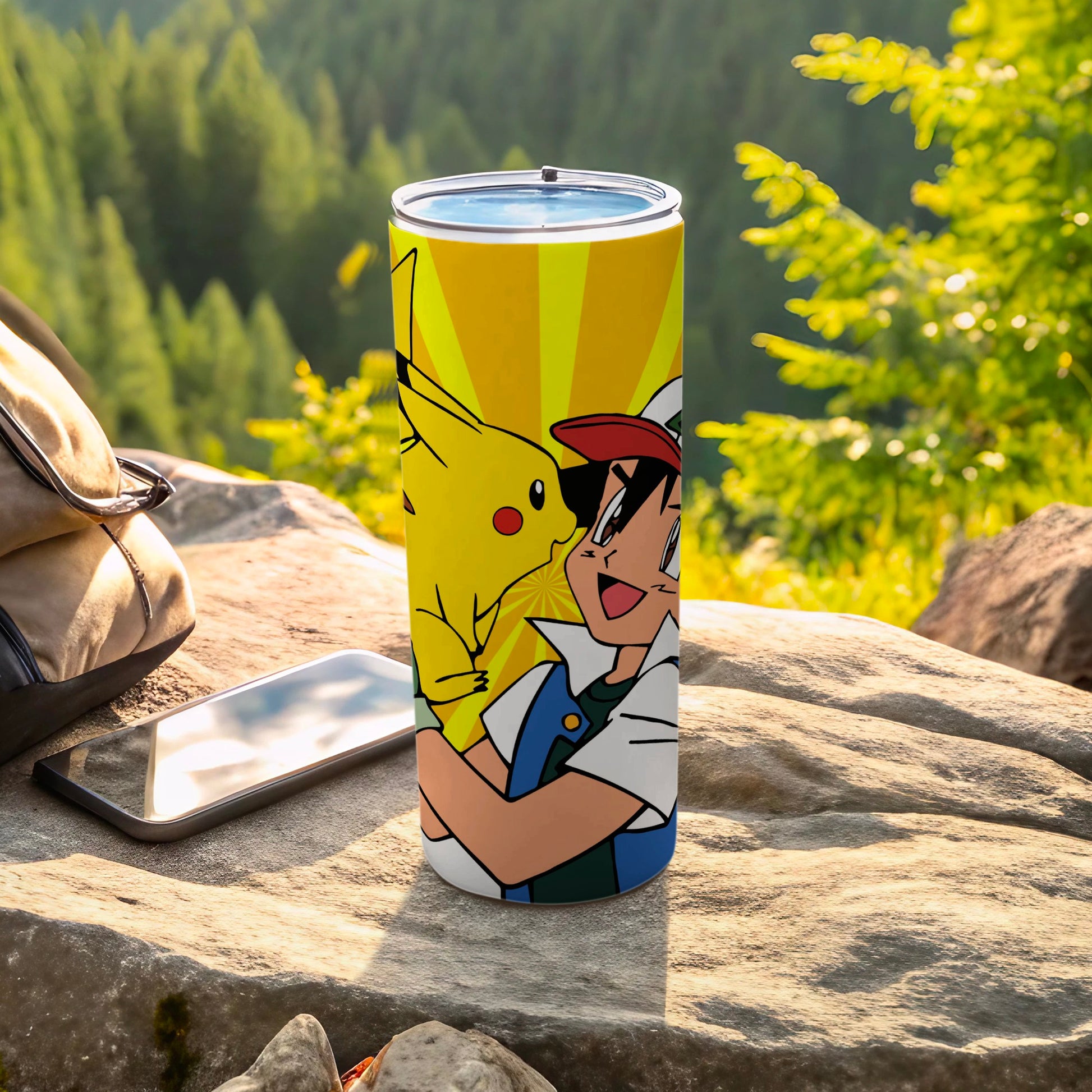 Ash and Pikachu Stainless Steel Tumbler