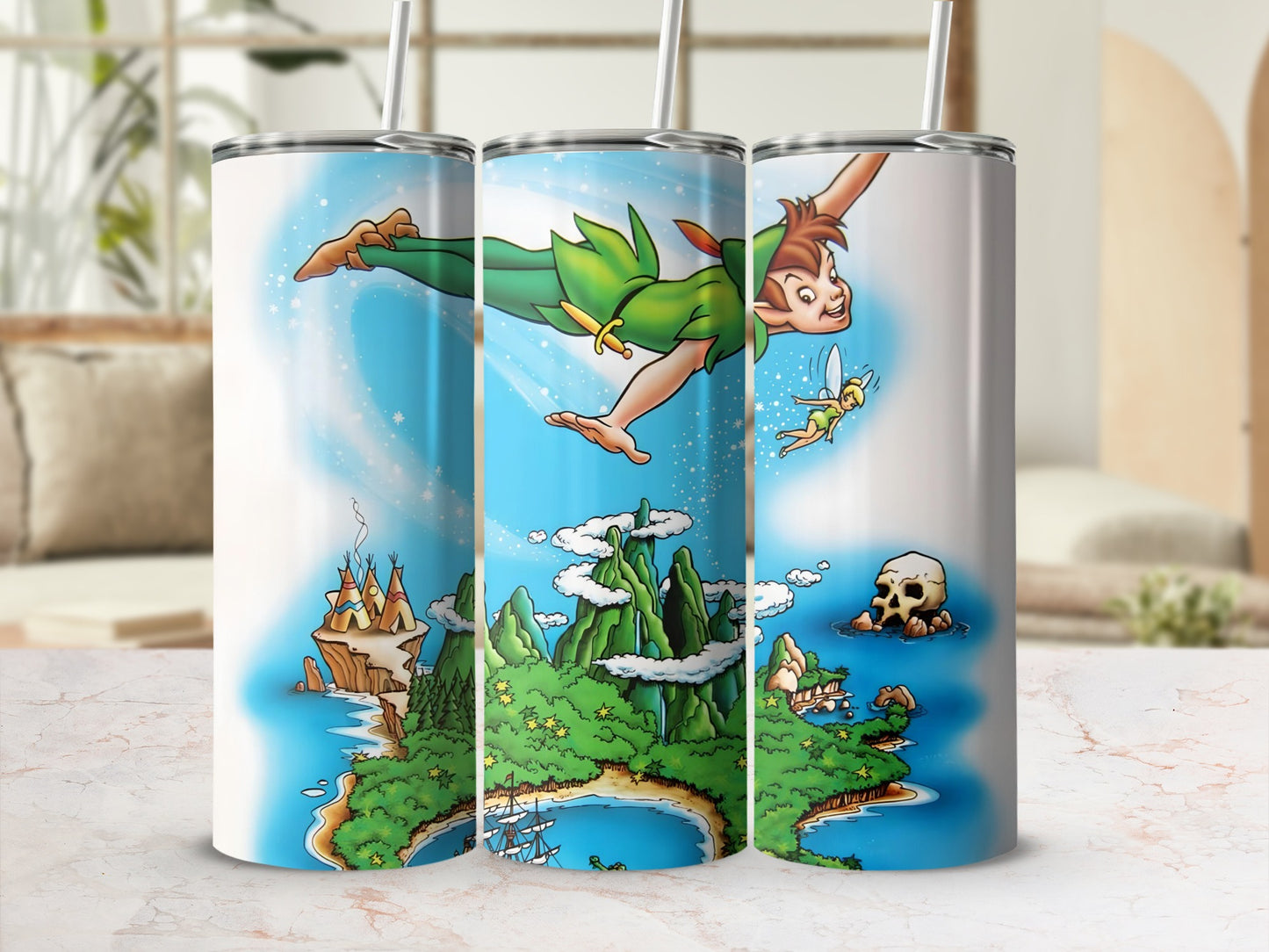 Peter Pan Neverland Themed Tumblers Travel Mugs