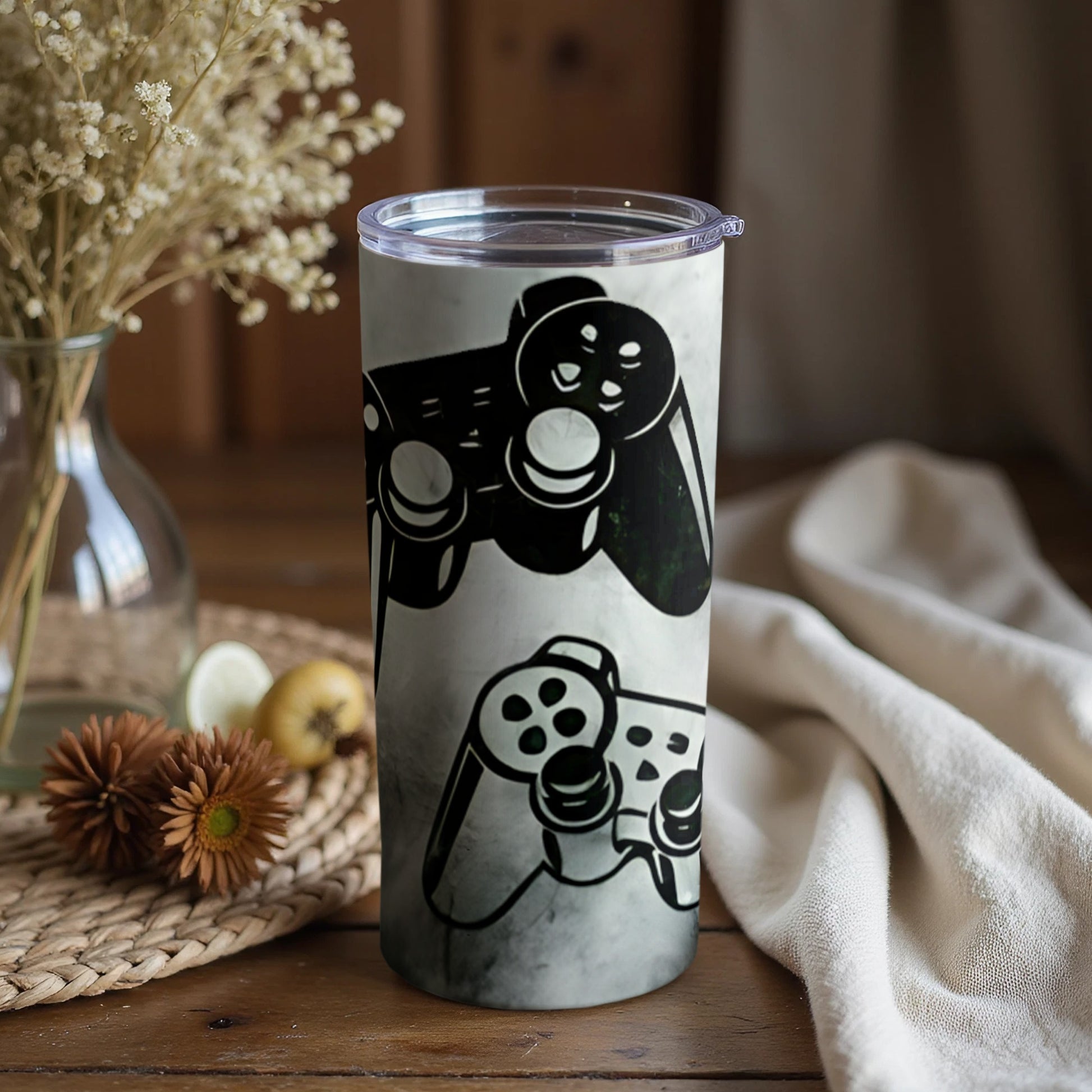 Unique Tumbler with Gaming Controller Graphics Design