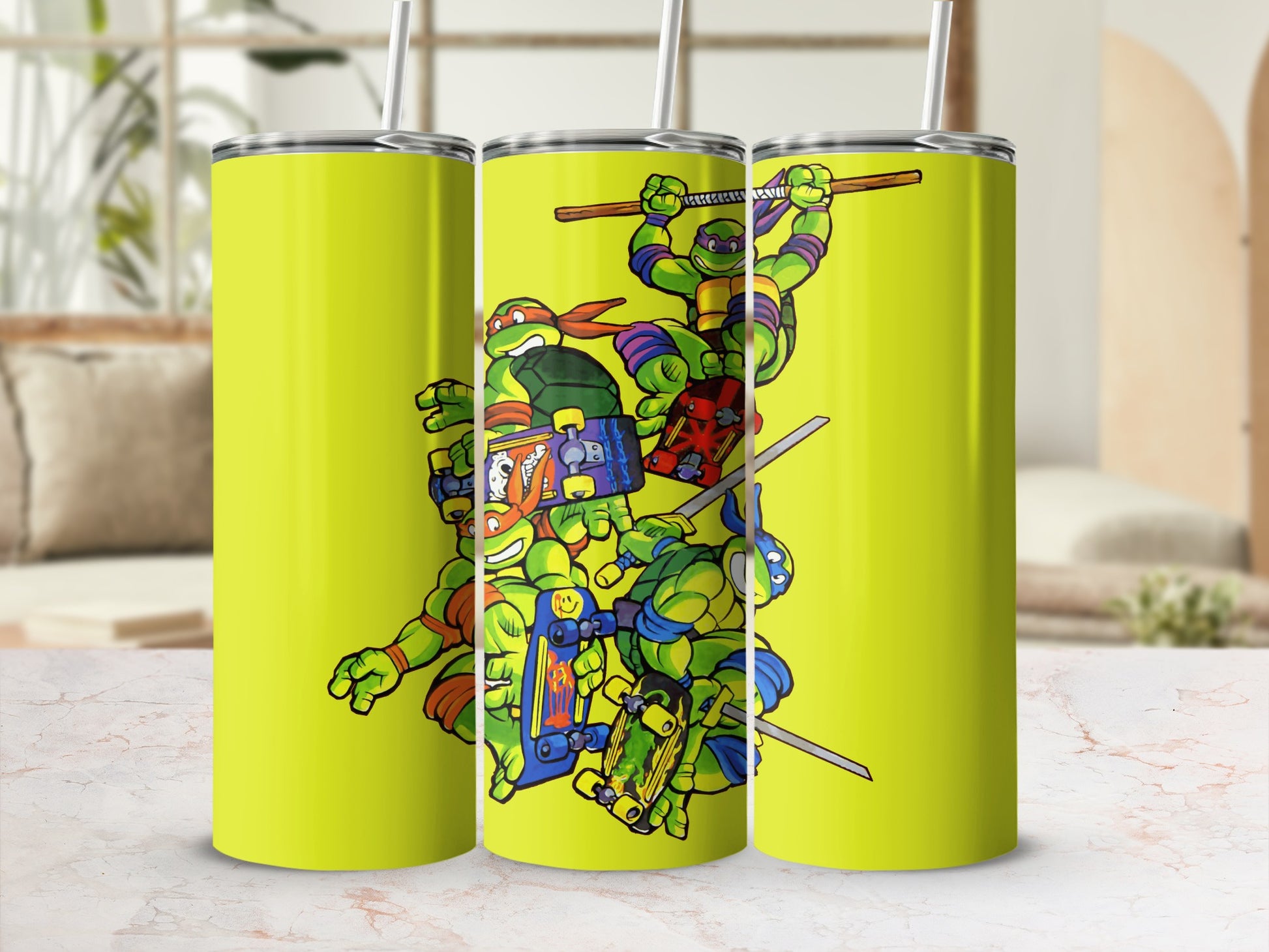 Colorful Retro Cartoon Heroes Stainless Steel Tumbler