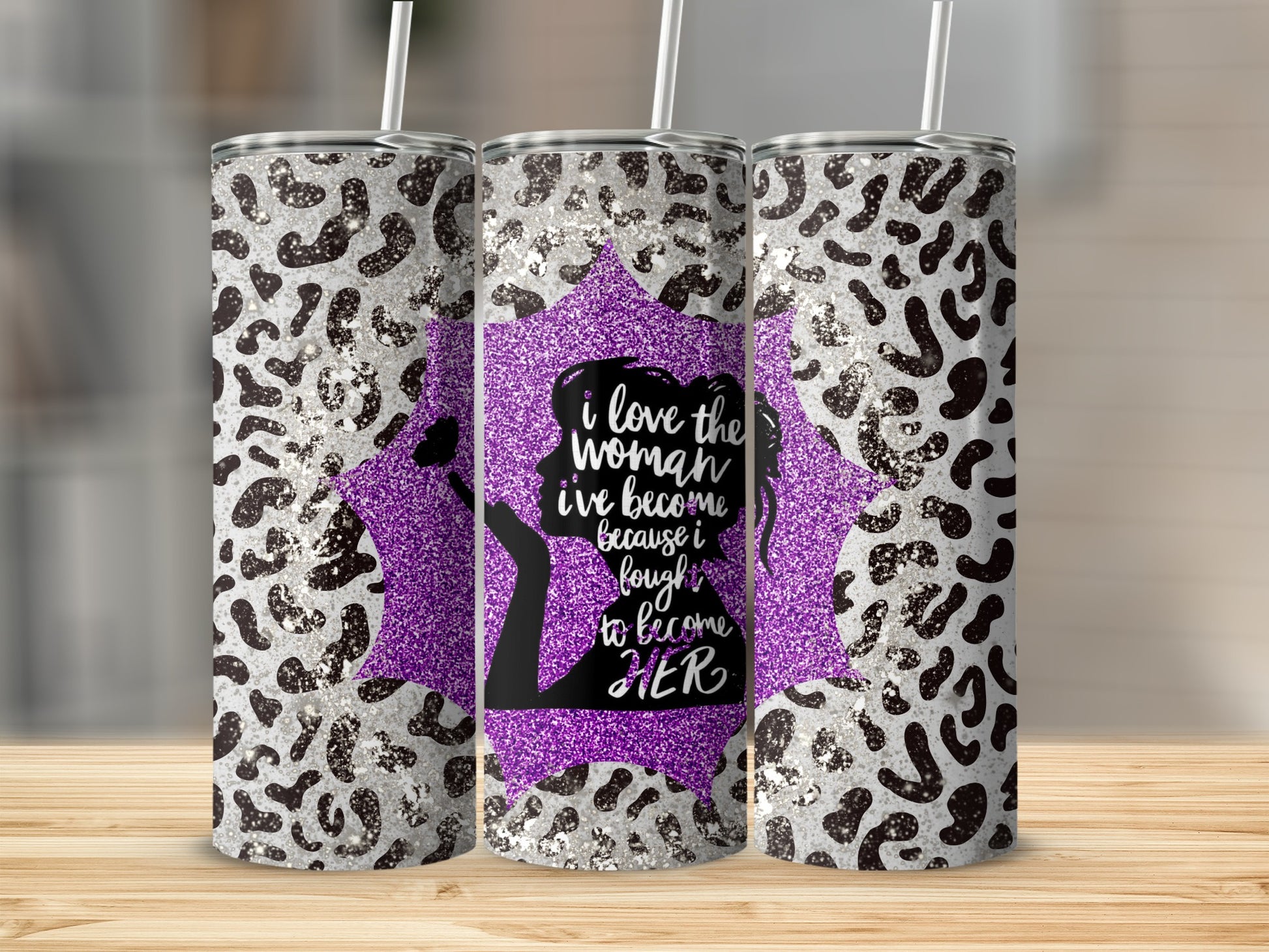 I Love the Woman I've Become Glitter Tumbler Cup