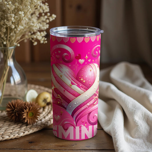 Pink Heart Design Valentine's Day Tumbler